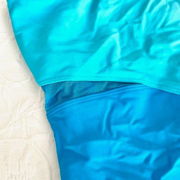 Anne Cole Collection Blue One Piece Mesh w/ Underwire Bra Bathing Swim Suit 16 - Picture 3 of 7